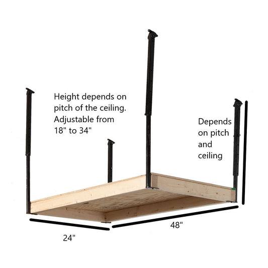 SHEDorize Adjustable Ceiling Shelf - 24" x 48"